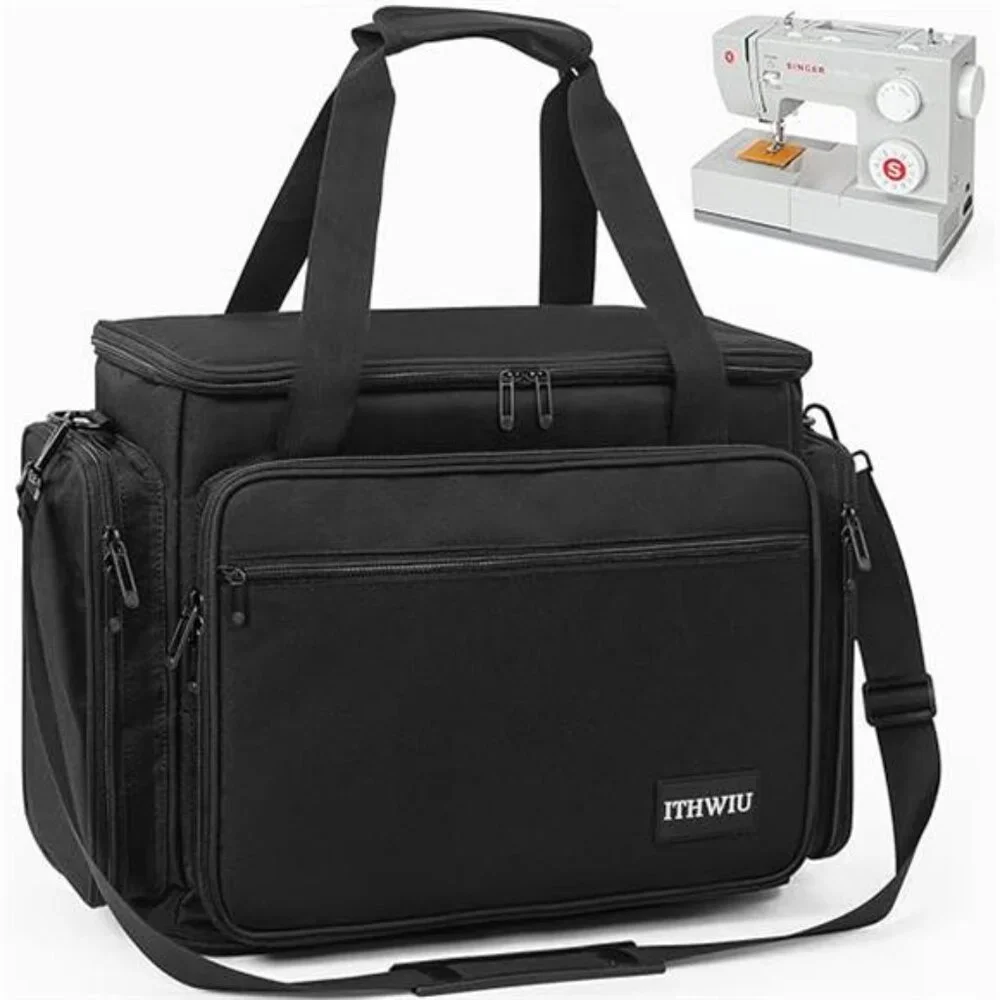 Sewing Machine Carrying Case with Multiple Storage Pockets for Accessories,